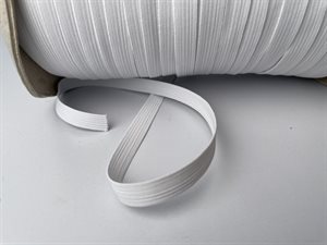 Hvid elastik - ca 9 mm bred, 5m/pk